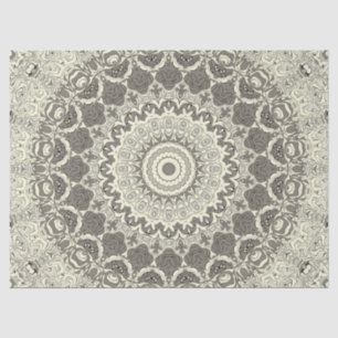 Sandy Beige Boho Beach Mandala Pattern Tissue Paper