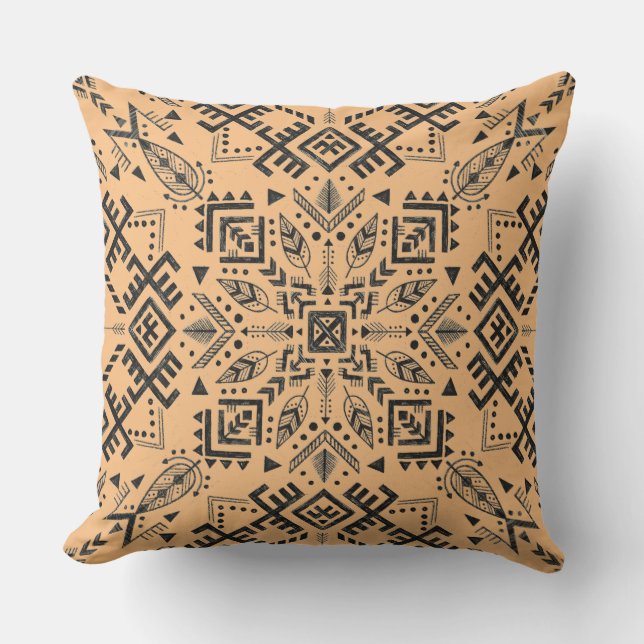Sandy Beige Mandala Pillow (Front)