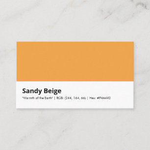 Sandy Beige   "Warmth of the Earth" Yellow Business Card