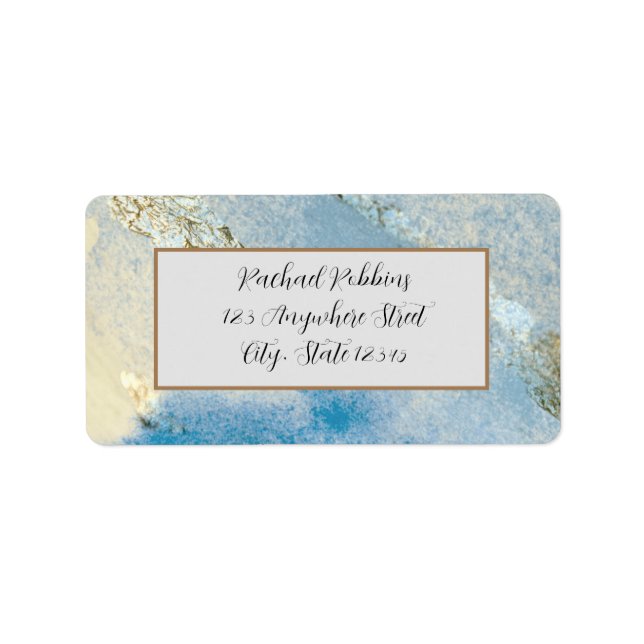 Sandy Blue Beach Return Address Label (Front)