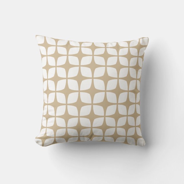 Sandy Brown Outdoor Pillows - Modern Pattern (Front)