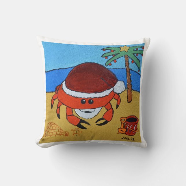 Sandy Claws by Joel Anderson Square Pillow (Front)