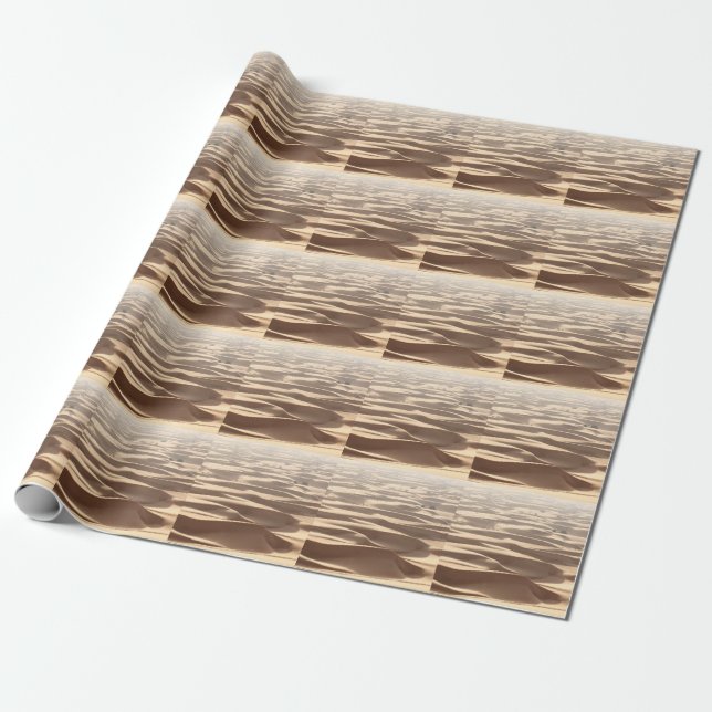 Sandy Desert Road Dunes Wrapping Paper (Unrolled)