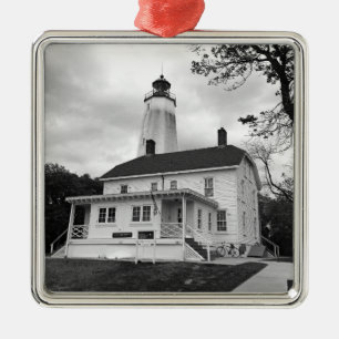 Sandy Hook Lighthouse Metal Ornament