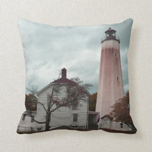 Sandy Hook Lighthouse Throw Pillow