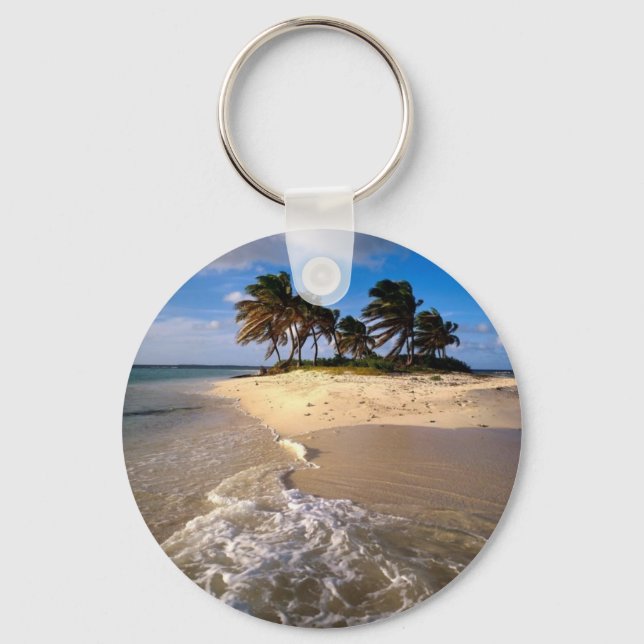 Sandy Island, Anguilla, Caribbean Keychain (Front)