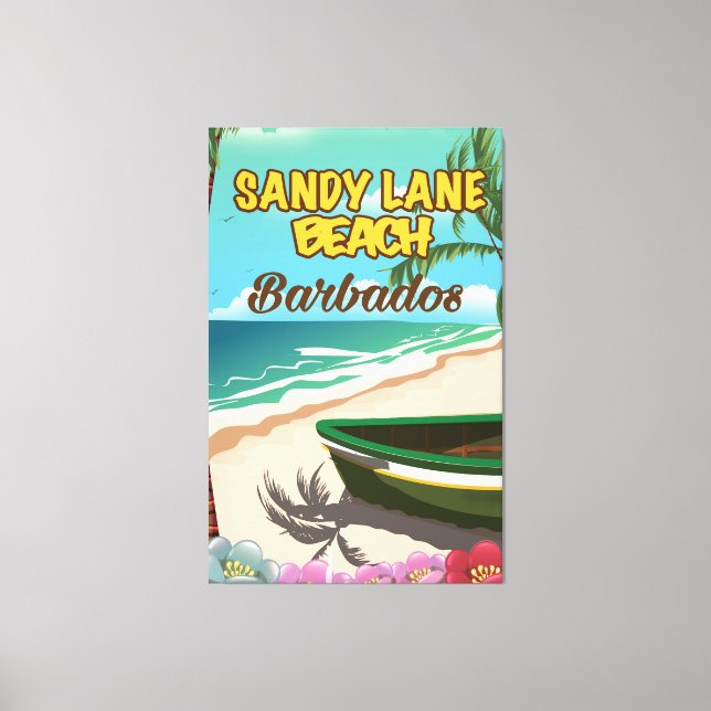 Sandy Lane Beach Barbados vacation poster Canvas Print (Front)