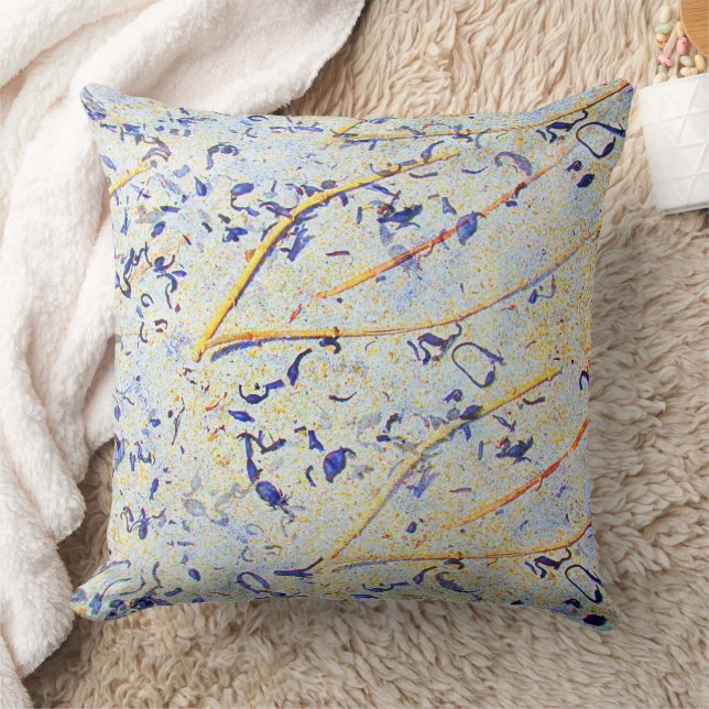 Sandy Leaves Throw Pillow (Blanket)