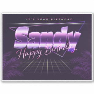 Sandy Name Vorname lila retro Sticker Geburtstag