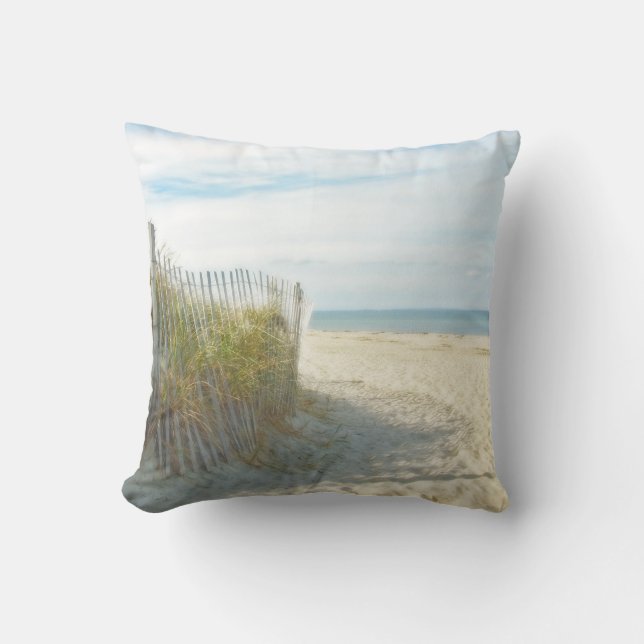 Sandy Neck Beach, Cape Cod Throw Pillow (Front)