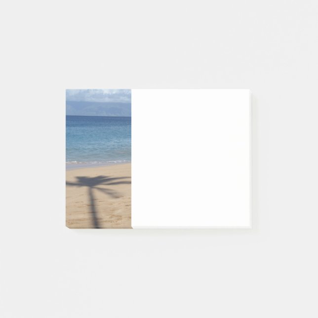 Sandy Palm Tree Shadow on Hawaiian Beach Post-it Notes (Front)