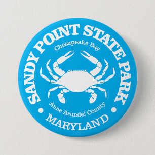 Sandy Point SP (crab) 3 Inch Round Button