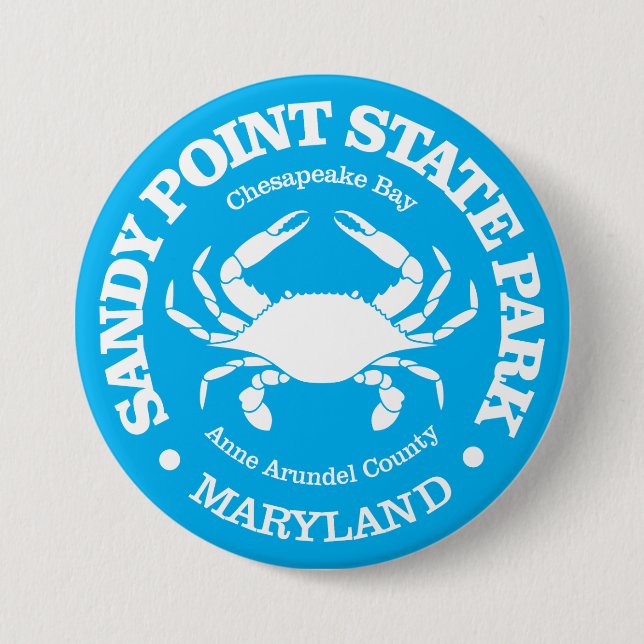Sandy Point SP (crab) 3 Inch Round Button (Front)