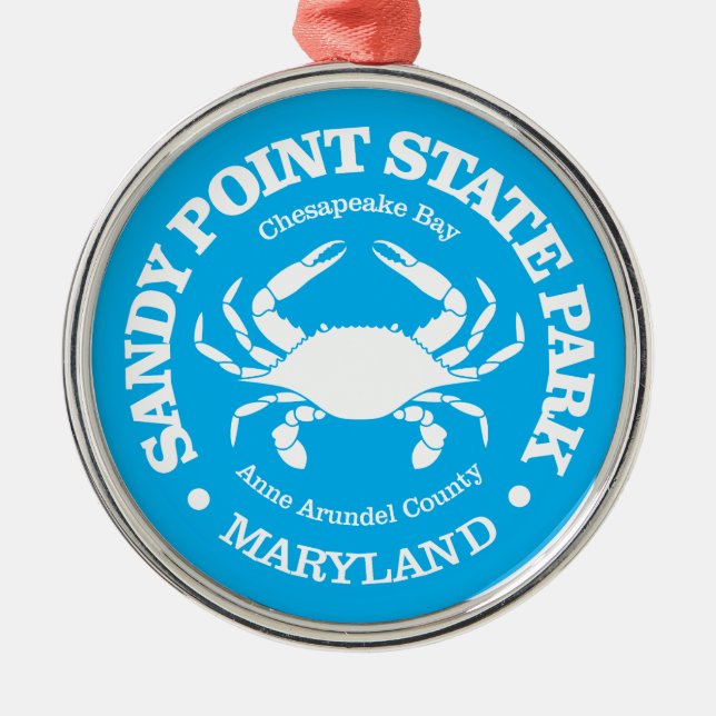 Sandy Point SP (crab) Metal Ornament (Front)