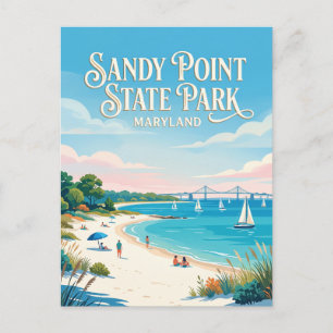Sandy Point State Park Maryland Postcard