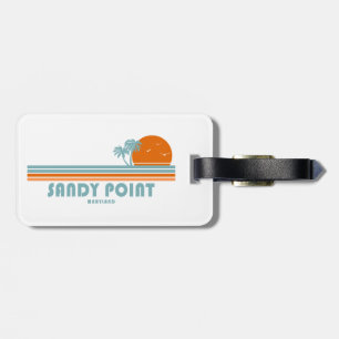 Sandy Point State Park Maryland Sun Palm Trees Luggage Tag