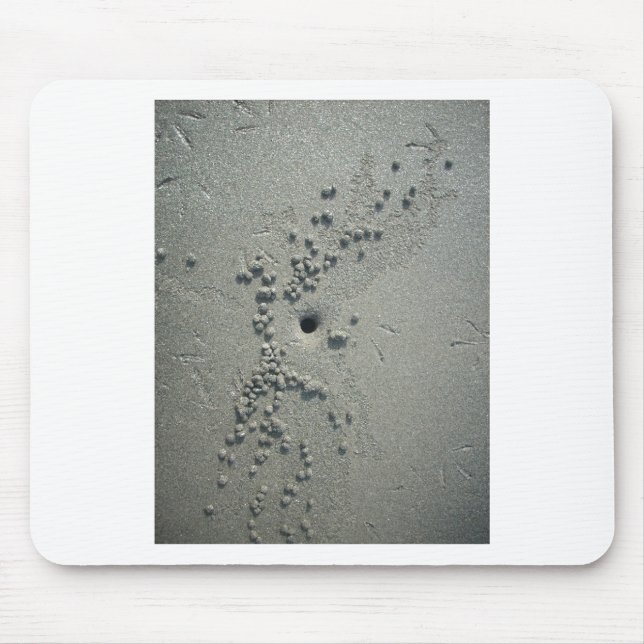 Sandy Sculptures: Beach Crabs-Made Sand Formations Mouse Pad (Front)