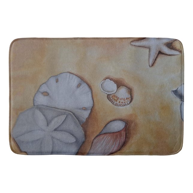 Sandy Seashells Bath Mat (Front)