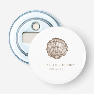 Sandy Seashells Marine Ocean Beach Wedding  Bottle Opener