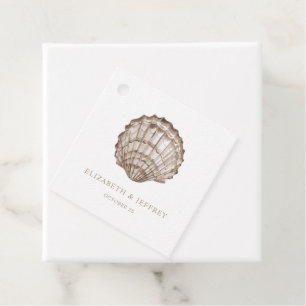 Sandy Seashells Marine Ocean Beach Wedding Favour Tags