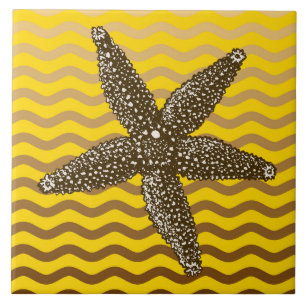 Sandy Shore Nautical Starfish Design Tile