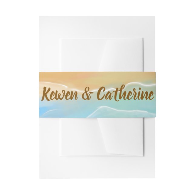 Sandy Shore Wedding Invitation Belly Band (Front Example)