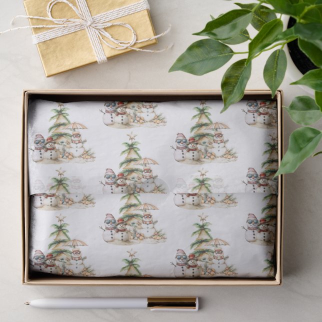Sandy Snowmen Christmas Gathering Pattern Tissue Paper (Gift)