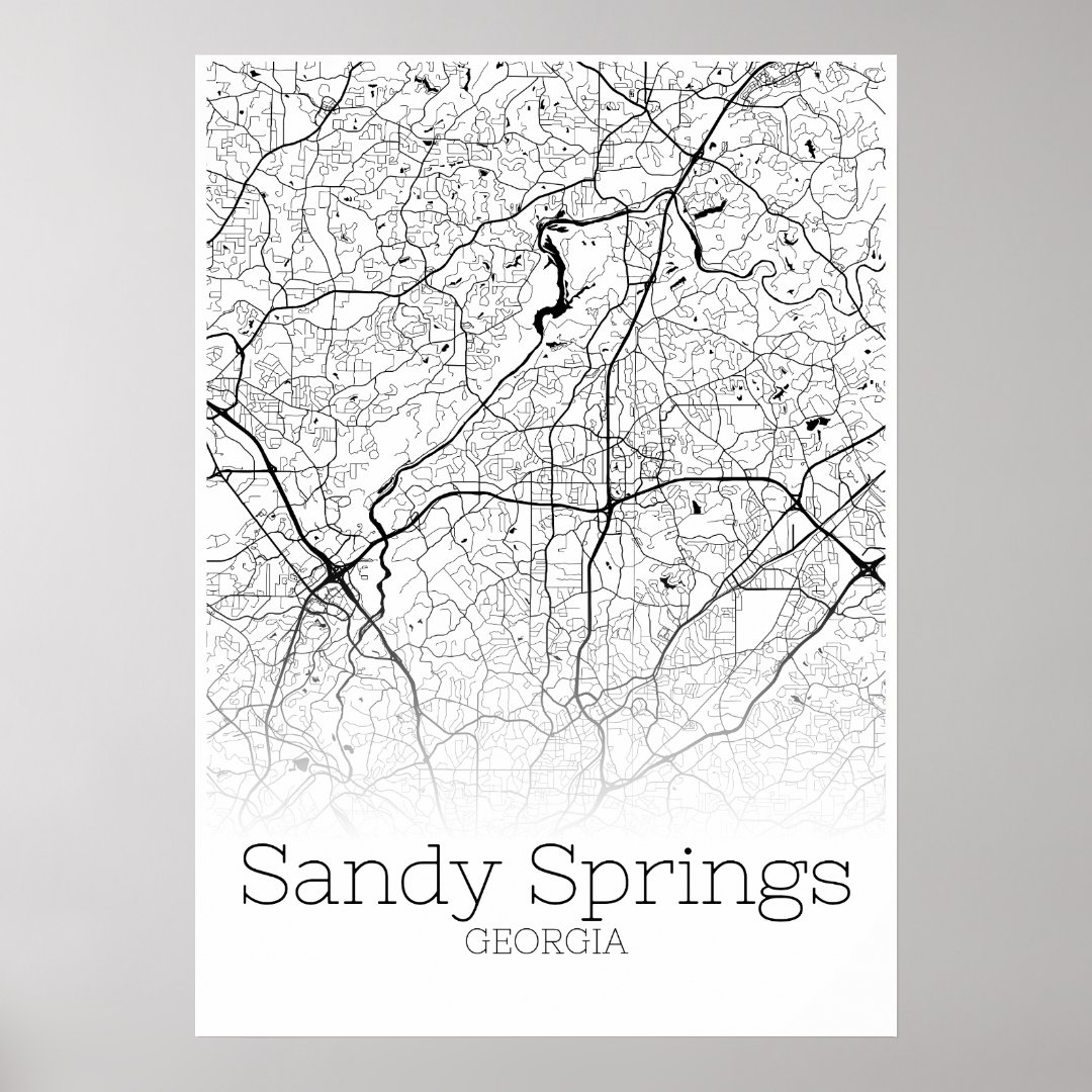 Sandy Springs Map Georgia City Map Poster Zazzle