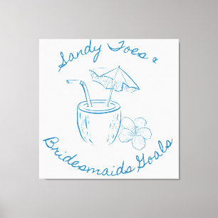 Sandy Toe & Bridesmaids Goals Coastal Bachelorette Canvas Print