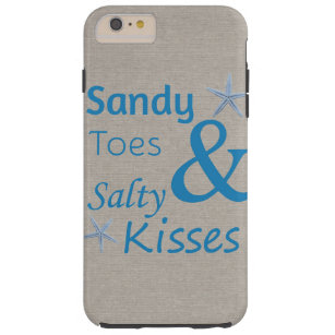 Sandy Toes and Salty Kisses Beach Life Quote Tough iPhone 6 Plus Case