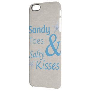 Sandy Toes and Salty Kisses Beach Life Quote Clear iPhone 6 Plus Case