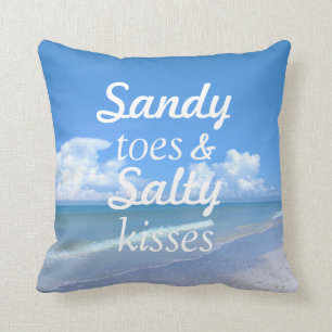 Sandy Toes And Salty Kisses Throw Pillow