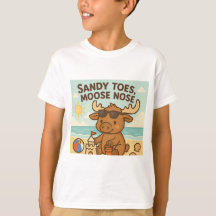 Sandy Toes, Moose Nose – Cute Summer Kids' T-Shirt