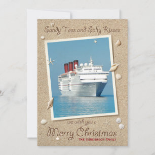 Sandy Toes Salty Baisers Joyeux Carte de Noël