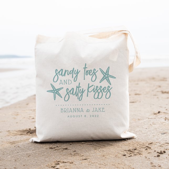 Sandy Toes & Salty Kisses Destination Wedding Tote Bag (Creator Uploaded)