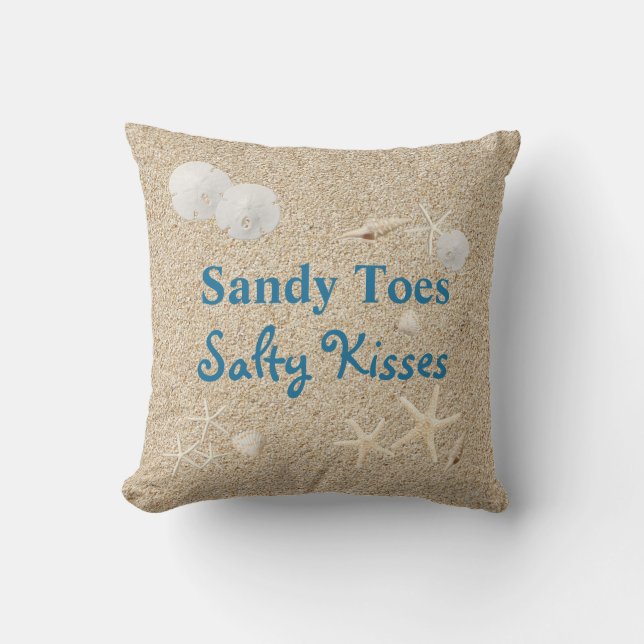 Sandy Toes Salty Kisses Pillow - Outdoor (Front)