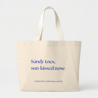 Sandy Toes, Sun-Kissed Nose | Aesthetic Beach Quot Large Tote Bag