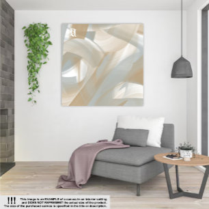 Sandy Tornado Trend Abstract Art Beige White Canvas Print