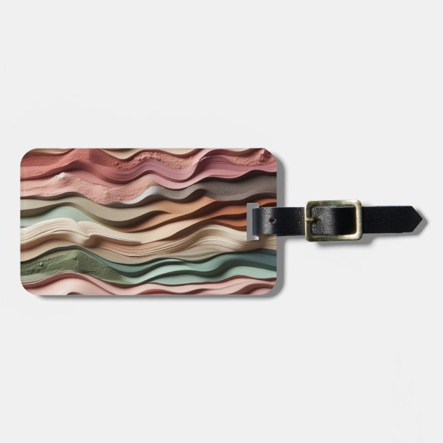 Sandy Waves Earth-Tone   Luggage Tag (Front Horizontal)