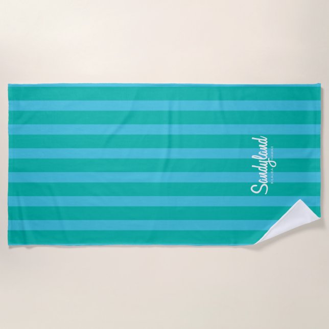 Sandyland Hawaii Stripes Beach Towel (Front)
