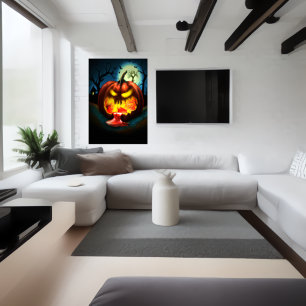 sang de puke citrouille rouge   AI Art Poster