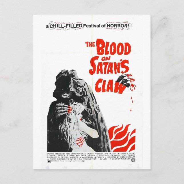 SANG SUR LA CARTE POSTALE DE LA GRIFFE DE SATAN (Devant)