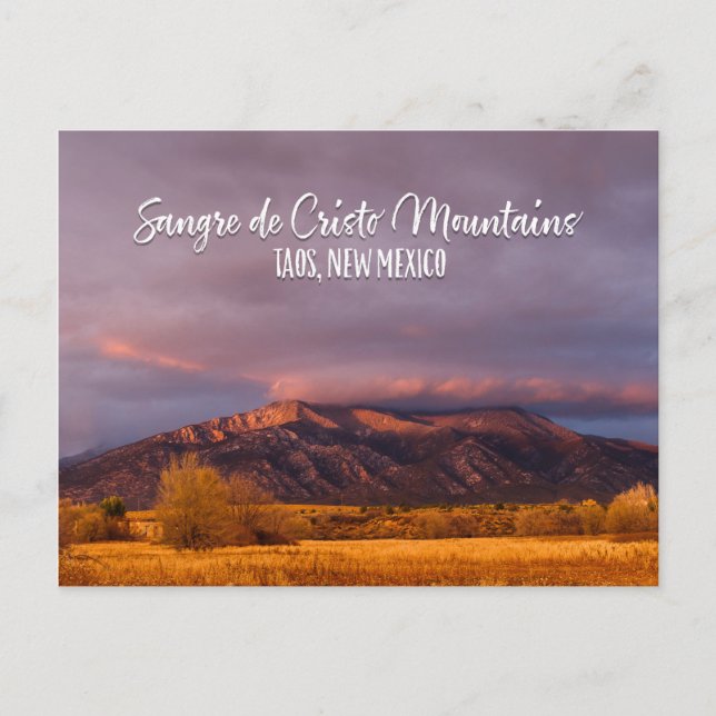 Sangre de Cristo Mountains near Taos, New Mexico Postcard (Front)