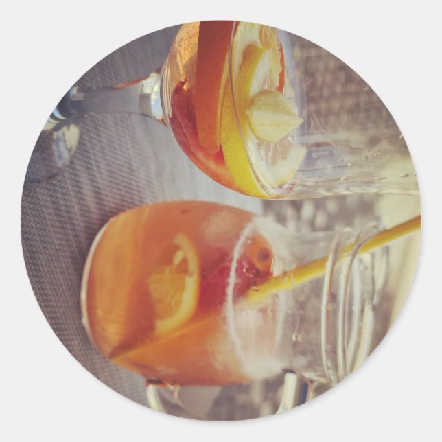 Sangria and Sunshine Classic Round Sticker (Front)