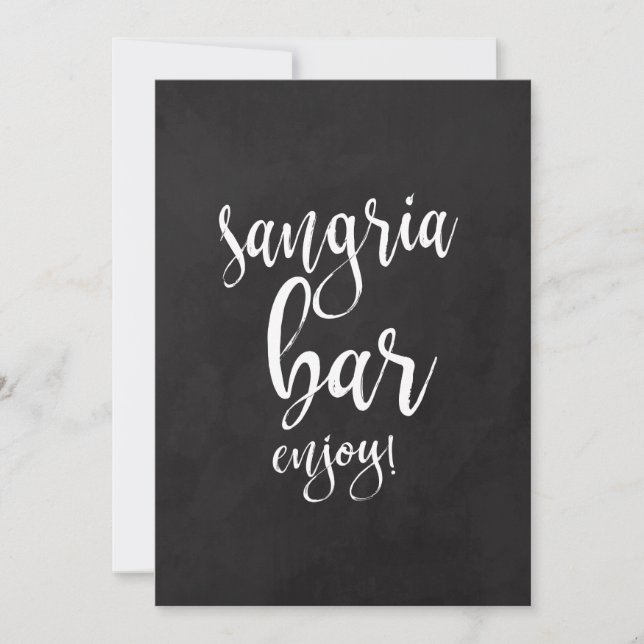 Sangria Bar Affordable Chalkboard Wedding Sign (Front)