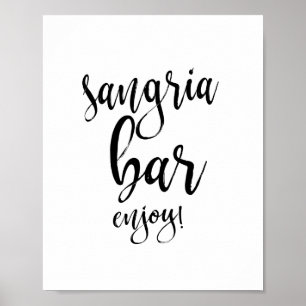 Sangria Bar Black and White 8x10 Wedding Sign