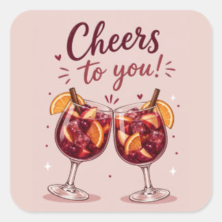 Sangria Birthday Celebration Square Sticker