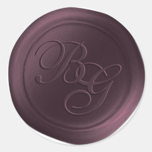Sangria Calligraphy Monogram Wax Seal Stickers