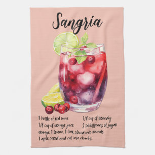 Sangria Cocktail Recipe Kitchen Towel