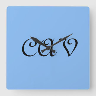 Sangria Cornflower Blue Square Wall Clock